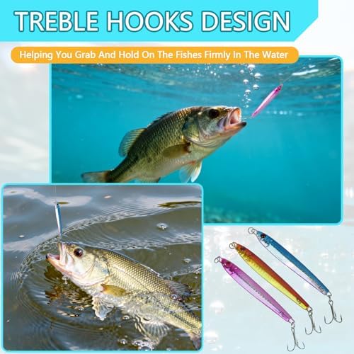 Jigs Fishing Lures Lead Spoons: Saltwater Fishing Micro Jigging Bait with Ultra-Sharp Hooks for Bass Tuna Salmon Grouper - Image 6