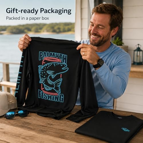 Palmyth Fishing Shirts for Men Long Sleeve UPF 50+ T Shirt Sun Protection - Image 3