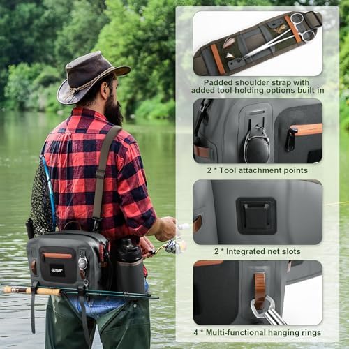 Goture Waterproof Fishing Waist Pack, IPX8 840D TPU Large Tackle Bag - Image 4