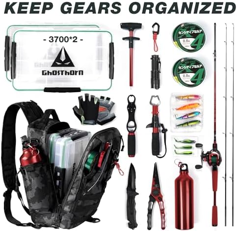 Ghosthorn Fishing Backpack with Rod Holder, Tackle Storage Bag Lightweight - Image 4
