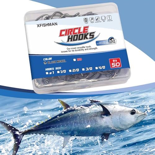 XFISHMAN Circle Hooks - Octopus Hooks Saltwater - 50 Pack #1 12/0 - Image 4