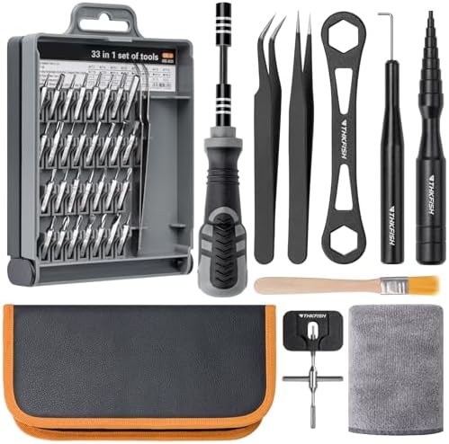 THKFISH Fishing Reel Maintenance Kit, Reel Repair Tool Kit, Fishing Reel Cleaning Set with Spool Pin Remover and 28 in 1 Screwdriver or 38 in 1 Electric Screwdriver by THKFISH