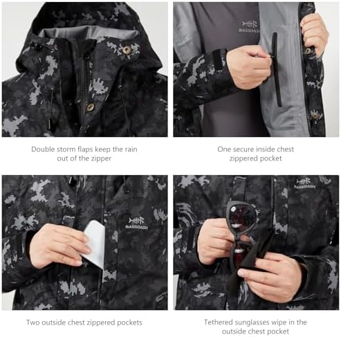 BASSDASH Walker-LW Breathable Waterproof Fishing Hunting Wading Jackets with Silent Outer Fabric for Men Women - Image 4