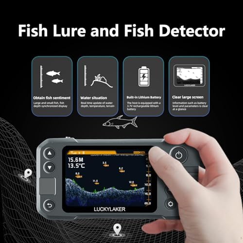 LUCKY Wireless Kayak Fish Depth Finder Handheld Portable Fish Finders Transducer Bass Fishing Sonar Sensor Mount with Floating Plate for Boats MT-202PLUS - Image 4