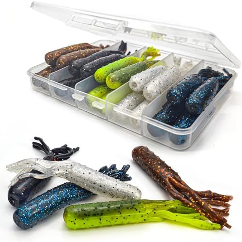 Tube Baits Tube Worms for Bass Fishing, 20 Pcs, 3.5 Inch by VMSIXVM