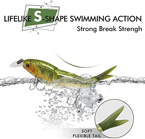 TRUSCEND Swimmax Easy Catch Fishing Lures with BKK Hooks, Wiggling, Vibrating, Rattling and Gurgling for More Bite, Heavy-Duty Dyneema Fiber Jointed Swimbaits for Bass, Trout, Walleye, Crappie, Pike - Image 4