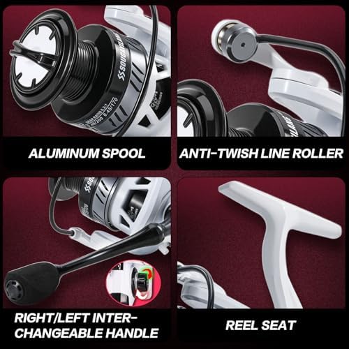 Sougayilang Surf Fishing Rod and Reel Combo, 4 Piece MH/H Saltwater Fishing Combo with 5000 Size Spinning Reel(12'/15') - Image 7