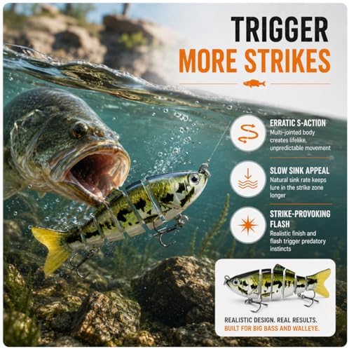 VOOGLASS 4PCS Fishing Lures Kit Hard Baits for Bass Pike Walleye - Image 4