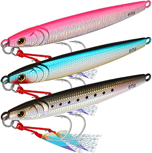 TRUSCEND Metal Fishing Jigs Lures with Hand-Polished, Colorfully Reflective Lead Fishing Spoons Glow Hard Swimbaits for Bass, Walleye, Trout, Salmon, Freshwater & Saltwater Fishing Gear Gifts for Men by TRUSCEND