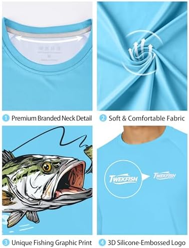 Men's UPF 50+ Sun Fishing Shirt, Long Sleeve UV Protection Tee, Quick Dry Rash Guard for Outdoor Swim Hiking - Image 5