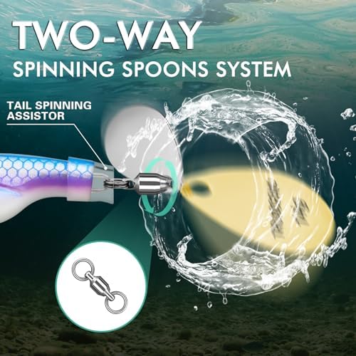 TRUSCEND Swim or Jig Fishing Spinner Baits for Freshwater and Saltwater, Rooster Tail Fishing Lures for Trout Bass Walleye Crappie Salmon Pike, Blade Bait with Copper Blade - Image 2