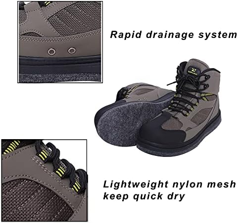 Kylebooker Men's Fishing Wading Boots Lightweight Anti-Slip Waders Shoes for Fly Fishing - Image 6