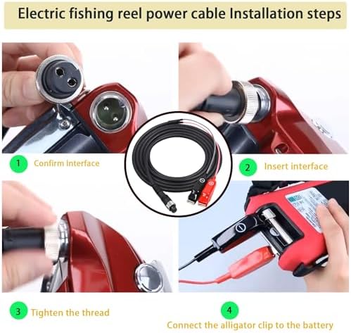2 Pcs 9.84Ft Electric Fishing Reel Power Cord for Daiwa Tanacom & Shimano - Image 6