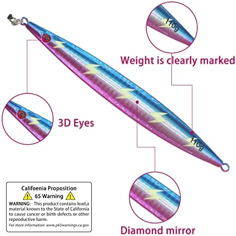 Fishing Vertical Jig Spoon Lures Slow Pitch Design Saltwater Tuna Bait Plus - Image 4