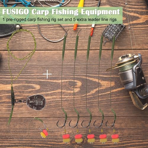 Carp Fishing Rigs Kit, Hair Rigs Fishing Accessories Set Carp Sinker Weights Bait Rig Set Up Carp Boilie Bait Rigs Carp Fishing Equipment - Image 6