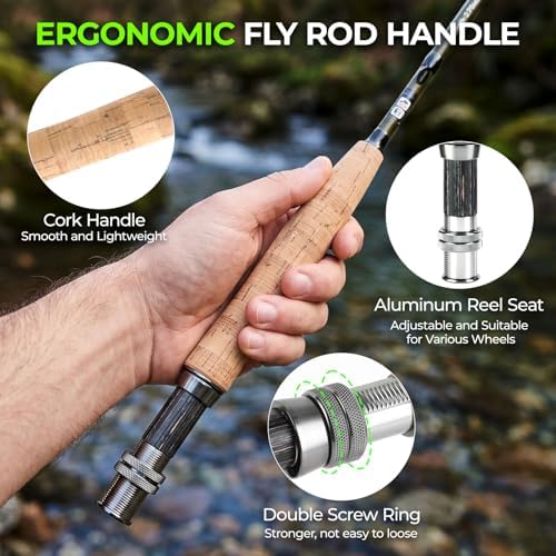 TOPFORT Fly Fishing Rod and Reel Combo, 4-Piece Fly Rod Kit with Complete Fly Fishing Gear: Fly Rod, Pre-Spooled Fly Fishing Reel, Fishing Flies, Leader, Forceps, Nipper and Carrying Case - Image 3