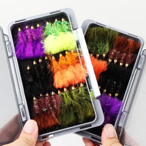 Wooly Bugger Flies Streamer Fly Fishing Flys Assortment Kit with Fly Box for Trout Bass Panfish Salmon Steelhead - Image 5