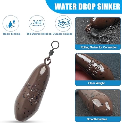 Carp Fishing Hair Rigs Fishing Accessories Set Carp Sinker Weights Bait Rig Set Up Swivels Hooks Corn Bait Leader Rigs for Bass Catfish Fish Tackle Rigs - Image 5