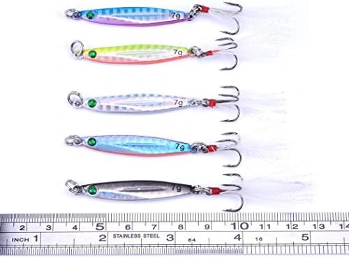 Aorace 10pcs Hard Metal Jigs Diving Sea Fishing Lures Minnow Popper Baits Tackle Crankbait Saltwater Freshwater Lures with Feather - Image 4