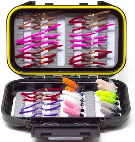 24/36/50/66 Premium Hand Tied Fly Fishing Flies Assortment | Waterproof Fly Boxes | Dry, Wet, Nymphs, Streamers, Wooly Buggers, Terrestrials | Trout, Bass Lure Set, Kit, Gift by Outdoor+Planet