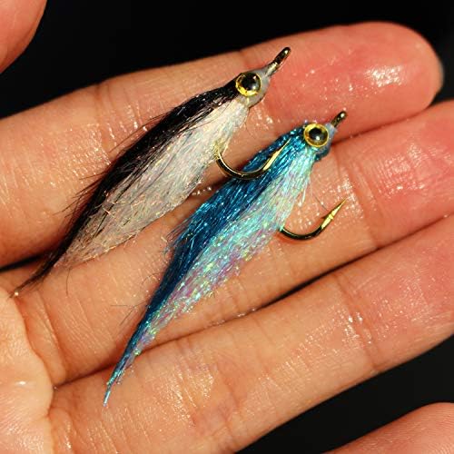 Tigofly 10pcs Ice Dub UV Polar Fry Salmon Minnow Fly Fishing Flies, Size 8 by TigoflyFlyFishingFactory
