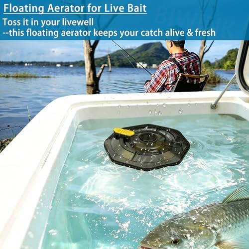 Rechargeable Floating Aerator Pump - IPX7 Waterproof Portable Bait Bucket Aerator, Live Bait Aerator for Fishing, 40H+ Battery for Power Outage, Fish Tank Bubbler for Live Minnows - Image 2