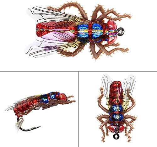 YZD Fly Fishing Flies Realistic Dry Wet Nymph Trout Flies Hand Tie Lures Kits 12/26/48 Pcs… - Image 5