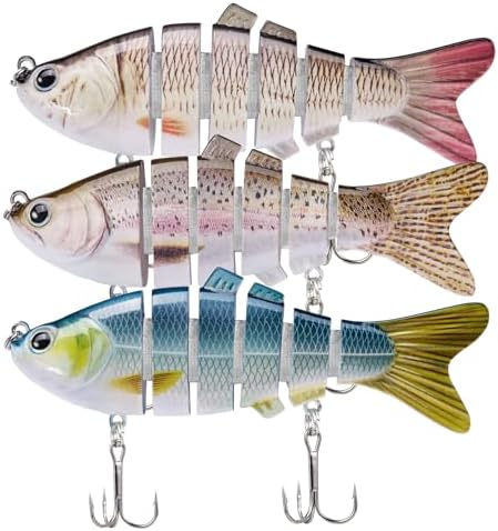 TRUSCEND Swimmax Easy Catch Fishing Lures with BKK Hooks, Wiggling, Vibrating, Rattling and Gurgling for More Bites, Heavy-Duty Dyneema Fiber Jointed Swimbaits for Bass, Trout, Crappie, Walleye, Pike by TRUSCEND