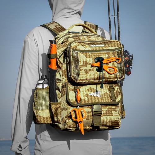 KastKing BaitSpace 50L Fishing Backpack with 4 Tackle Boxes, 2 Rod Holders - Image 2