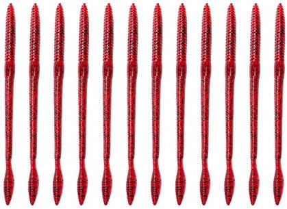 Strike King Lures FIN5-85 KVD Finesse Worm Soft Lure, 5"" Body Length, Red Bug, per 15", one Size by StrikeKing