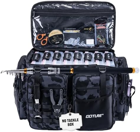 Goture Large Tackle Bag, Water Resistant Saltwater Gear Storage by Goture