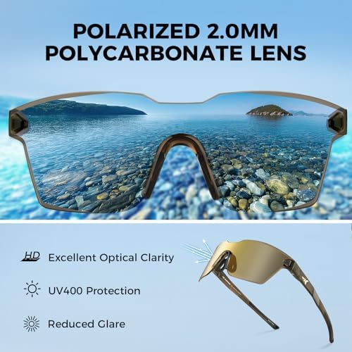 KastKing Tarkio Polarized Fishing Sunglasses, One Piece PC Lens Rimless - Image 3