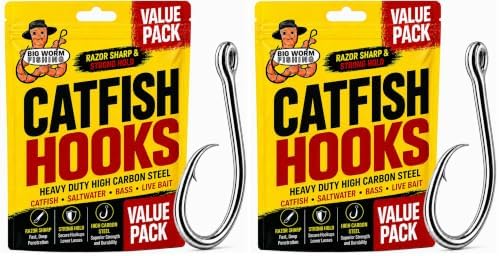 Circle Hooks Saltwater, Fishing Hooks Freshwater, Catfish Rig, Catfish Hooks, Drop Shot Hooks, Catfishing Equipment by BigWormFishing