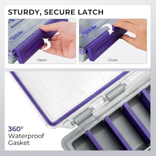KastKing HyperSeal Waterproof Tackle Box, 3600 2 Packs, Purple - Image 4