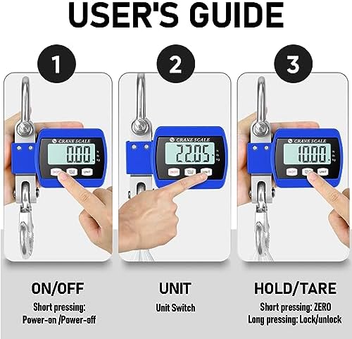 ROMECH 1100lb Digital Hanging Scale, Aluminum Crane Scale with Hooks - Image 3