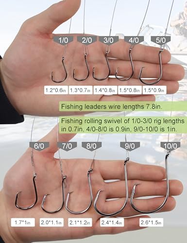 Pre-Rigged Fishing Hooks with Steel Wire Leader, Saltwater 30pcs Catfish Octopus Hooks Rig Anti-Bite Stainless Steel Trace Trout Hooks - Image 3