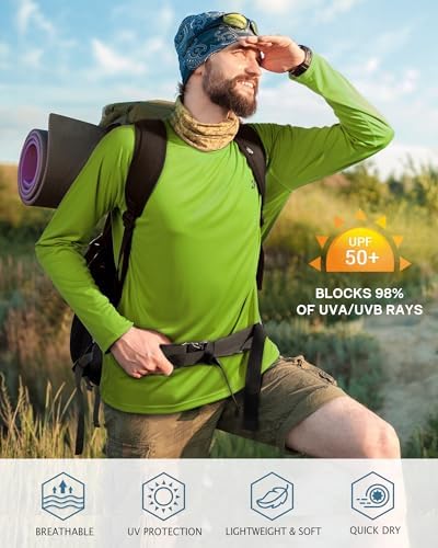 Roadbox Men's UPF 50+ UV Sun Protection Shirts, Long Sleeve Swim Rash Guard - Image 3