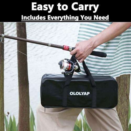 Fishing Pole Combo Set 6.9ft Telescopic Fishing Rod and Reel Combo with Fishing Pliers and Lip Gripper - Image 5