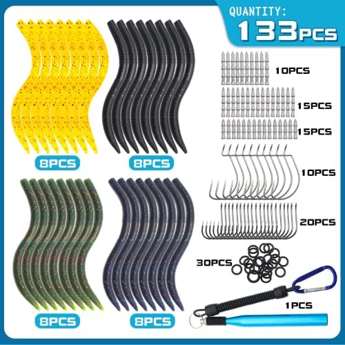 Senko Worms 40/133Pcs Fishing Soft Plastic Bait Bass Fishing Lures - Image 2