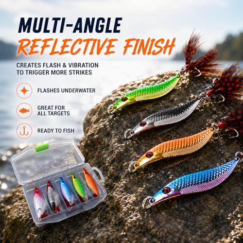 5PCS Metal Jig Fishing Lures with Box, 0.53oz for Bass & Trout - Image 5