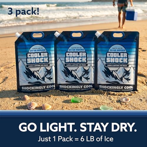 Cooler Shock Reusable Ice Packs for Cooler - Long Lasting Cold Freezer Packs for Coolers and Lunch Boxes - Cooler Ice Packs for Camping Gear, Fishing, Road Trips, Beach Must Haves - Image 5