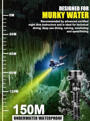 PFSN Dive Light Scuba Diving Flashlight with 3000 Lumens Yellowish Light - Image 2