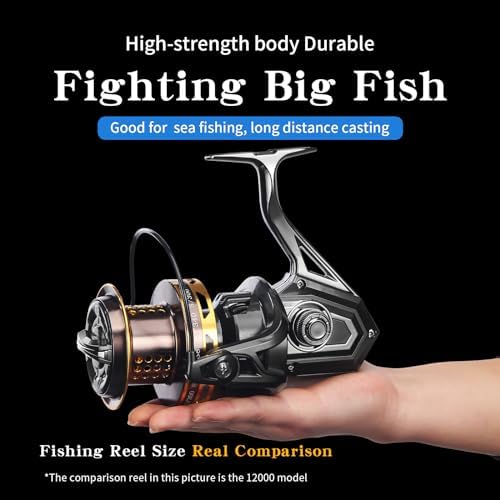 HAUT TON Spinning Reel, 6+1BB Metal Surf Fishing Reels, 55lbs Max Drag - Image 5