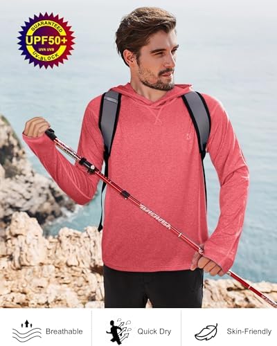 Roadbox Men's UPF 50+ Fishing Shirts, Long Sleeve UV Sun Protection Hoodie - Image 5