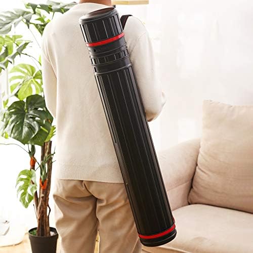 CalPalmy 2-Pack XX-Large Extendable Poster Tubes Expand from 30.5” to 50” with Shoulder Strap | Carry Documents, Blueprints, Drawings and Art | Black Portable Durable Round Storage Cases - Image 6