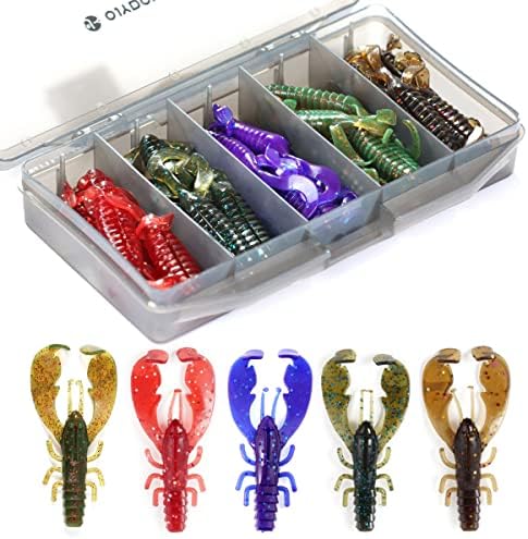 Ned Rig Baits Kit,TRD Soft Plastic Worms or Crawfish for Bass Fishing by OJYDOIIIY