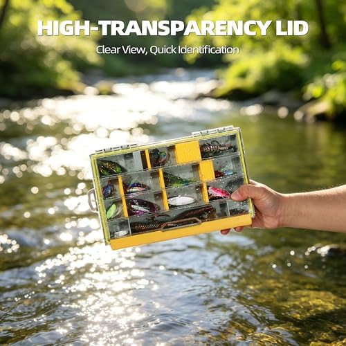 RUNCL 3600 Standard Fishing Tackle Box, Waterproof Floating Lure Storage Box with Adjustable Dividers, Clear Rust-Proof Utility Tray for Terminal Tackle, Hooks and Sinkers - Image 5