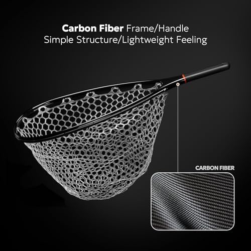 SF Fly Fishing Landing Net Soft Rubber Mesh Trout Net Catch and Release Net - Image 3