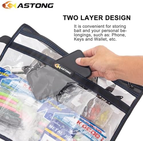 2 Layer Water-resistant Fishing Bait PVC Clear Storage Bag BaitShield Tackle Bag Storage for Bait Tackle Lures Soft Plastics and Fishing Gear Large Capacity 2 Size (4Pcs Large) - Image 3
