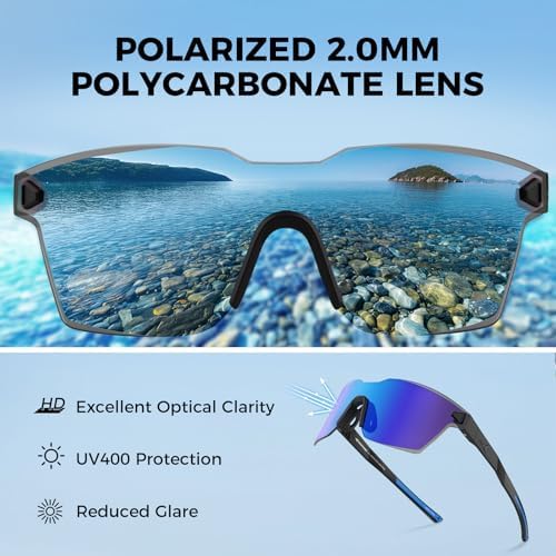 KastKing Tarkio Polarized Fishing Sunglasses, One Piece PC Lens Rimless - Image 3